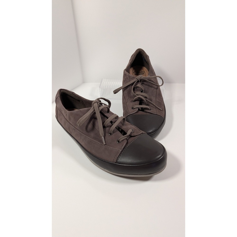 Clarks Collection Cushion Soft Brown Suede Leather Toe Lace Up Shoes Mens